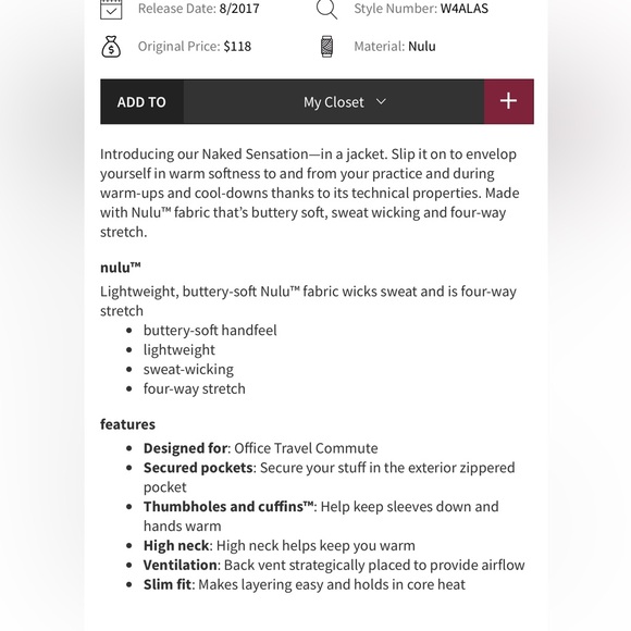 Great condition lululemon contour jacket sz 8 olive - Picture 2 of 7